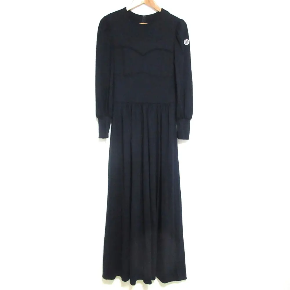 22SS ボーダーズアットバルコニー ウィークエンド ビショップスリーブ 長袖 ワンピース ドレス BD2221-2K-19 38 ネイビー