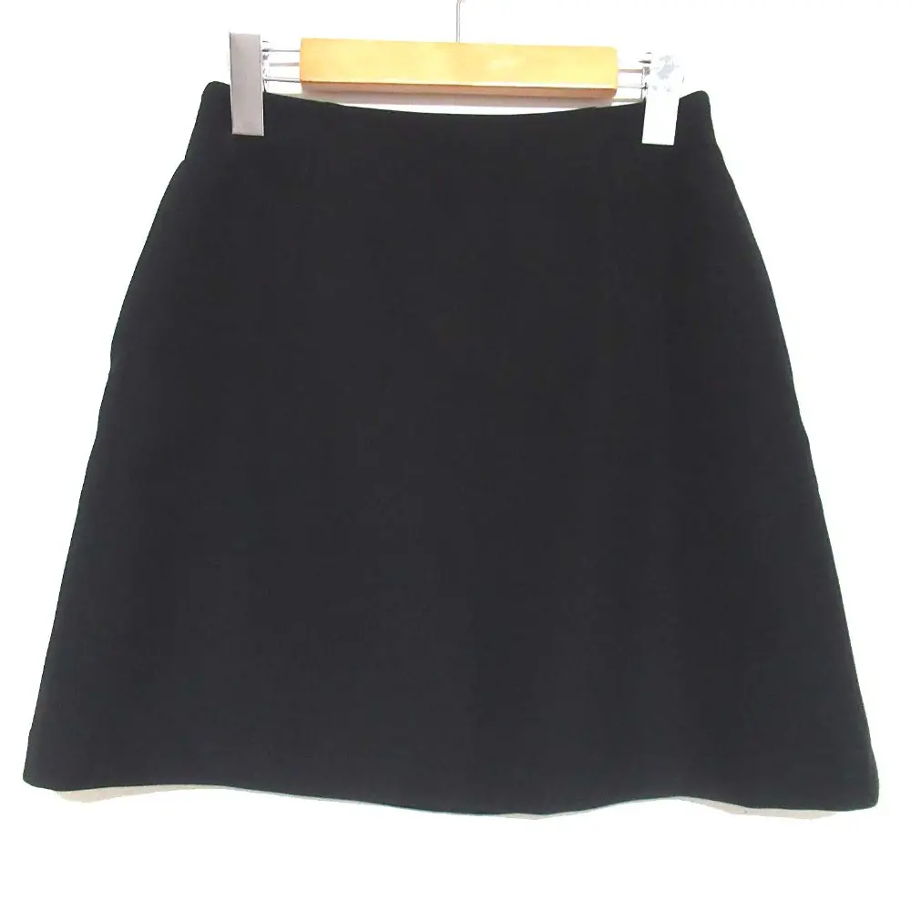 BORDERS at BALCONY ボーダーズアットバルコニー Aライン 台形 ミニスカート BD2411-3H-14 36サイズ ブラック