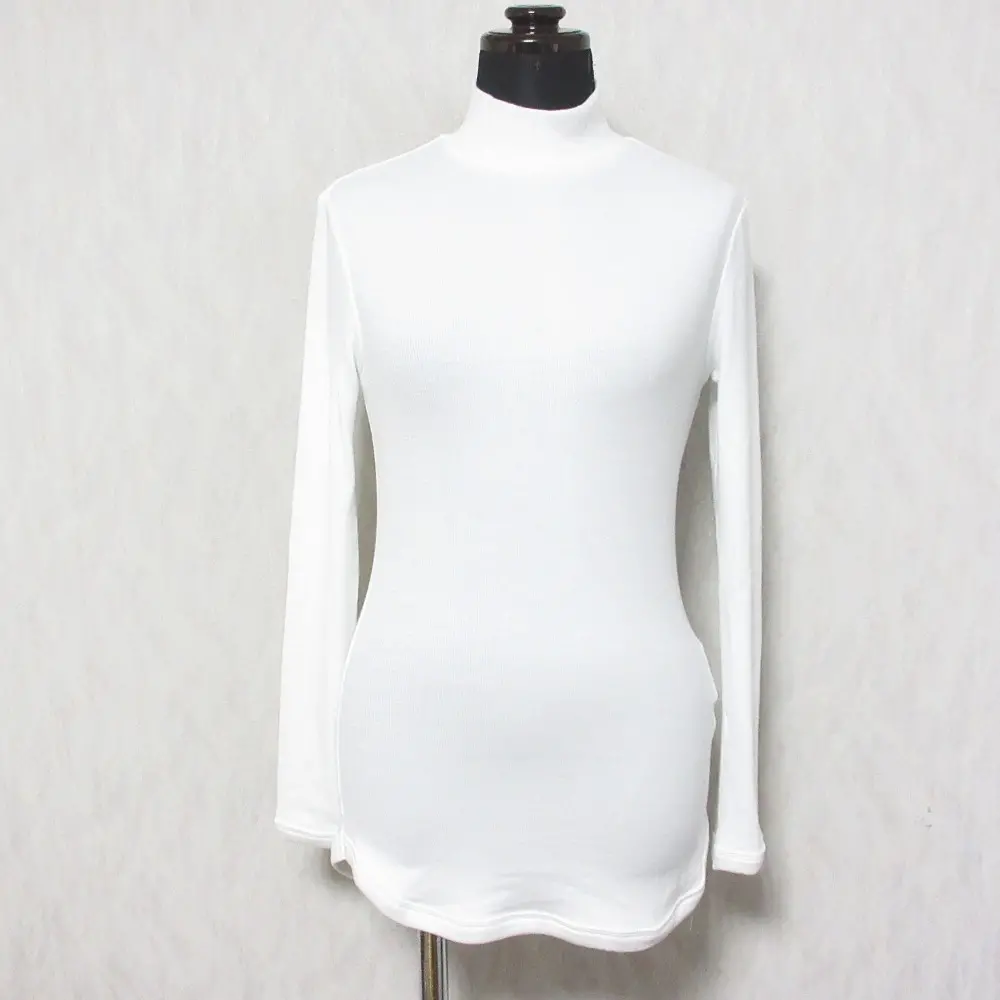 BORDERS at BALCONY ボーダーズアットバルコニー BACK CUT OUT RIB 長袖 ハイネック ニット カットソー BA2321-2B-51 36 ホワイト