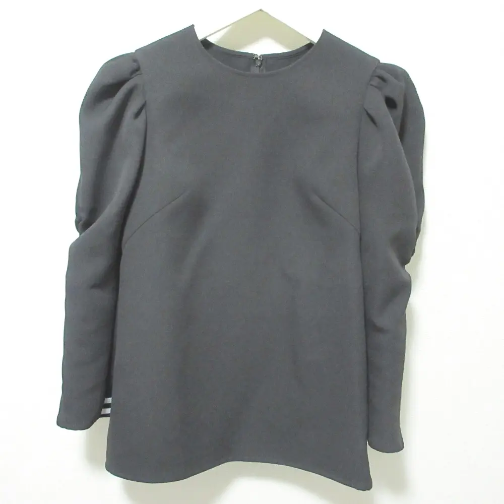 BORDERS at BALCONY ボーダーズアットバルコニー GLACE SHOULDER TOP 長袖 ブラウス BD2121-3C-26 38 ブラック