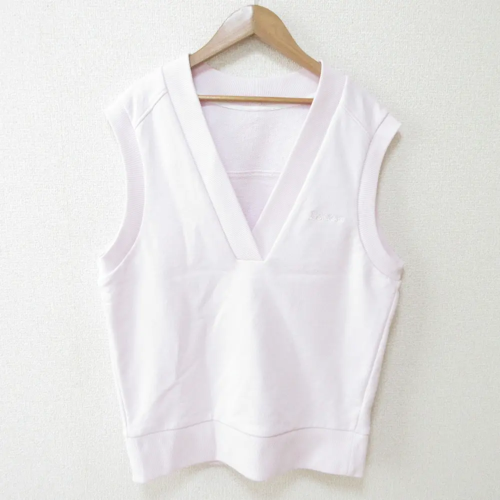22SS BORDRES at BALCONY ボーダーズアットバルコニー Vネック ビックシルエット スウェットベスト BD2211-2G-06 38 ピンク