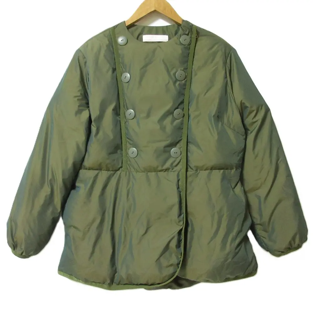 BORDERS at BALCONY ボーダーズアットバルコニー イリデッセント 中綿 パテッドジャケット BA2121-3B-02 36 カーキ 玉虫カラー