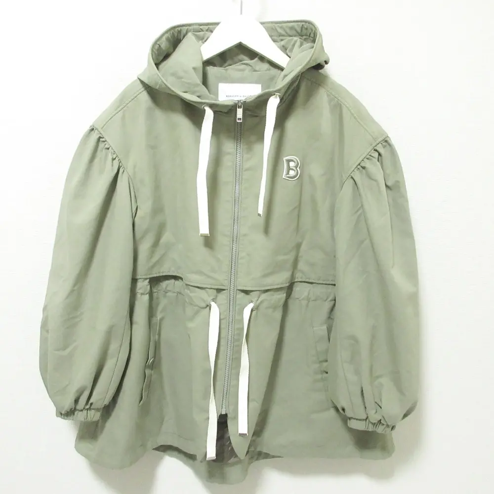 22SS BORDERS at BALCONY ボーダーズアットバルコニー ライナー付きショートコート モッズコート 36 カーキ