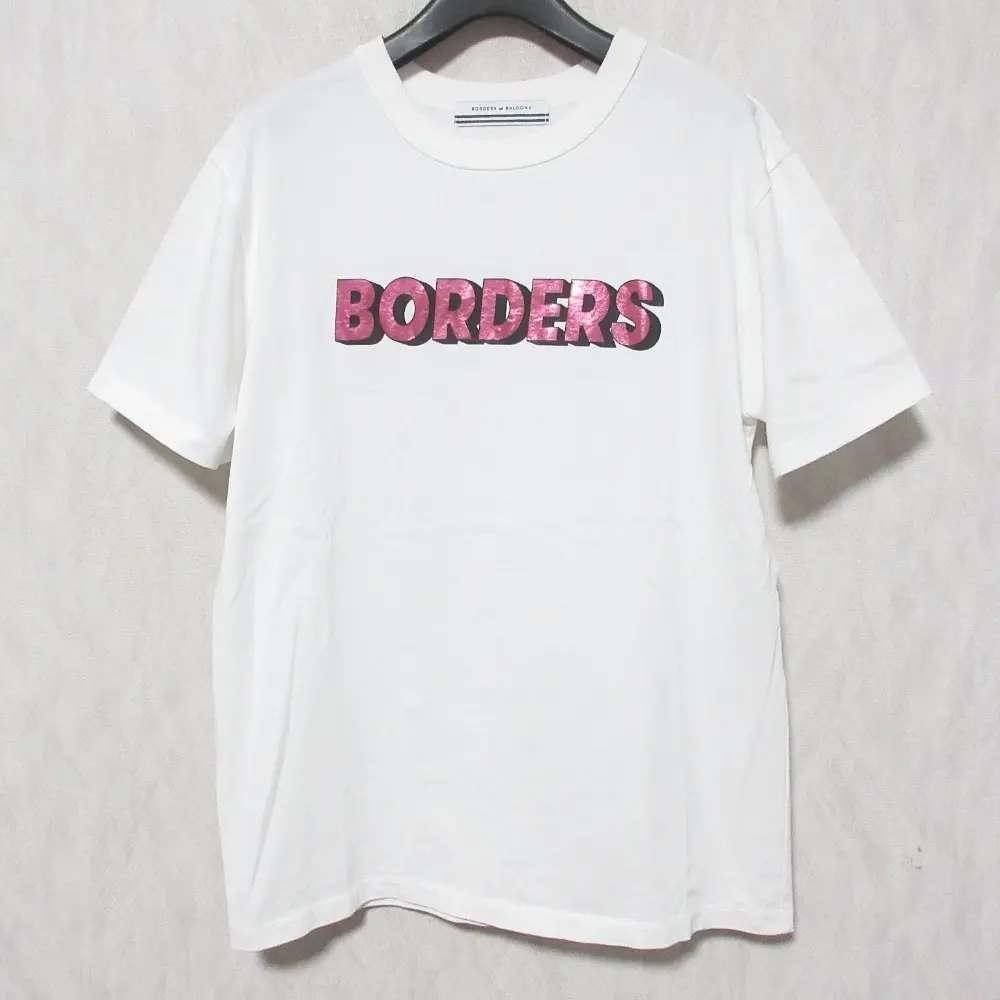 美品 BORDERS at BALCONY ボーダー カットソー Tシャツ 38 BORDERS at BALCONY ボーダーズアットバルコニー RIBBON TEE リボン