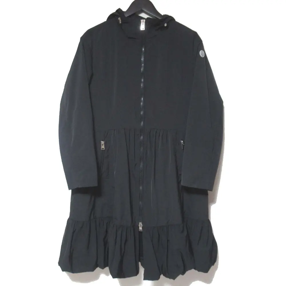 BORDERS at BALCONY ボーダーズアットバルコニー ジップアップ ティアード フーディ コート BD2111-3A-18 サイズ36 ブラック