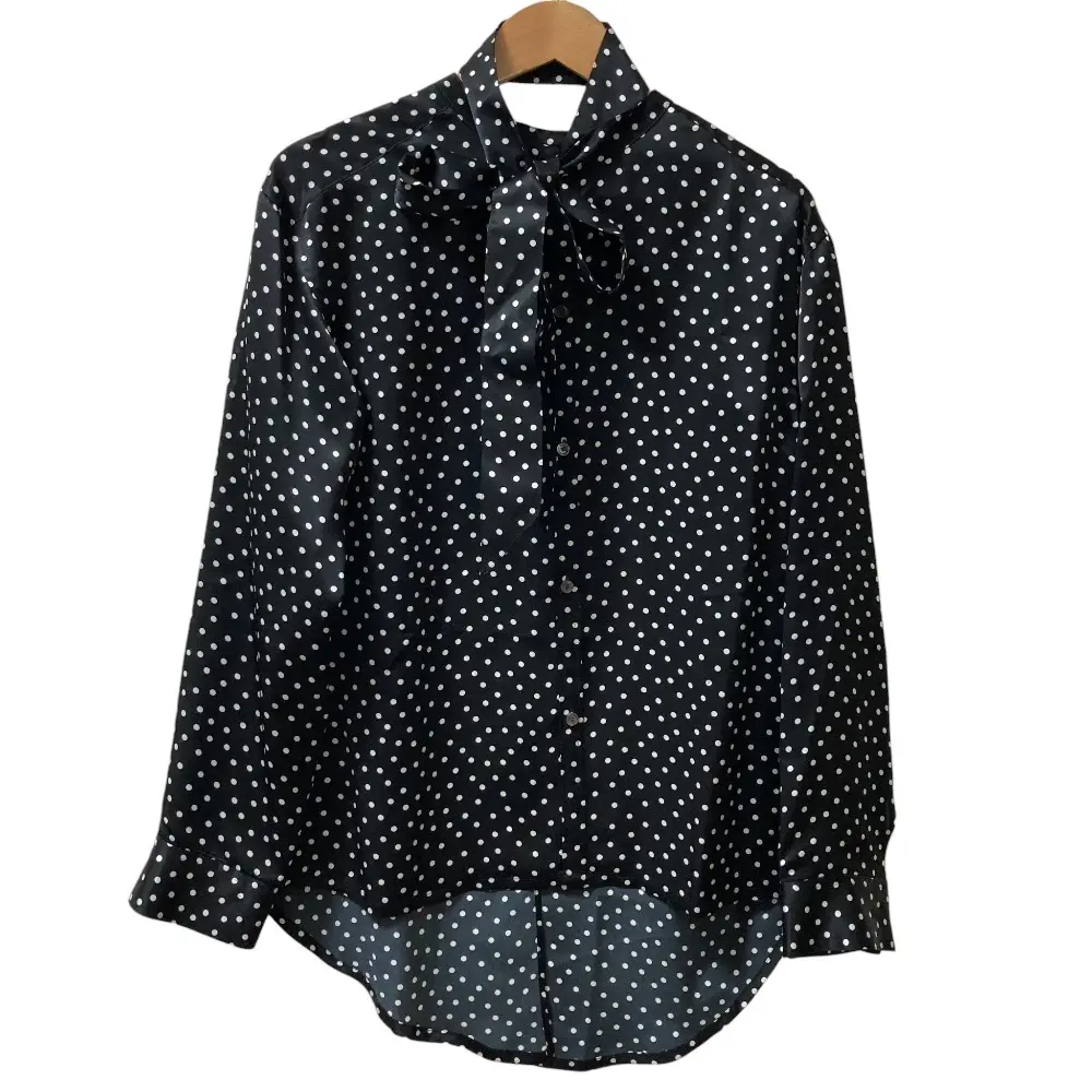 24SS BORDERS at BALCONY ボーダーズアットバルコニー DOT COLLARLESS SHIRT シャツ ブラウス BD2411-3C-33 サイズ36 ブラック
