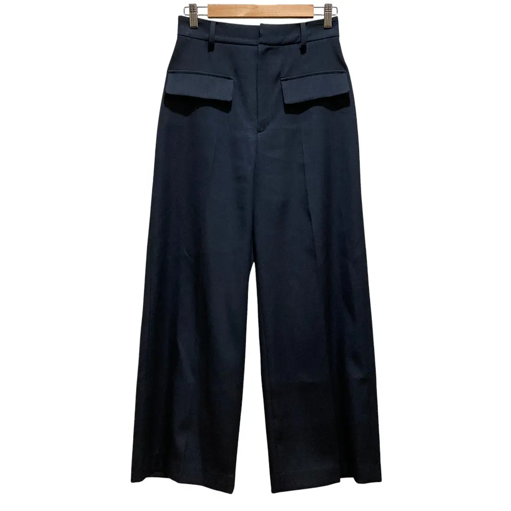 24SS BORDERS at BALCONY ボーダーズアットバルコニー FLAP PANTS フラップパンツ size38 ネイビー