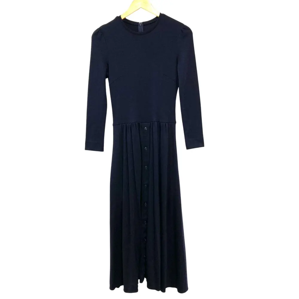 BORDERS at BALCONY ボーダーズアットバルコニー WEEKEND MAXI DRESS ウールジャージ マキシ丈ワンピース サイズ38 ネイビー