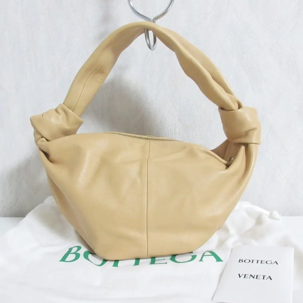 BOTTEGA VENETA ボッテガヴェネタ DOUBLE KNOT ダブルノット レザー トップハンドル ハンドバッグ ベージュ