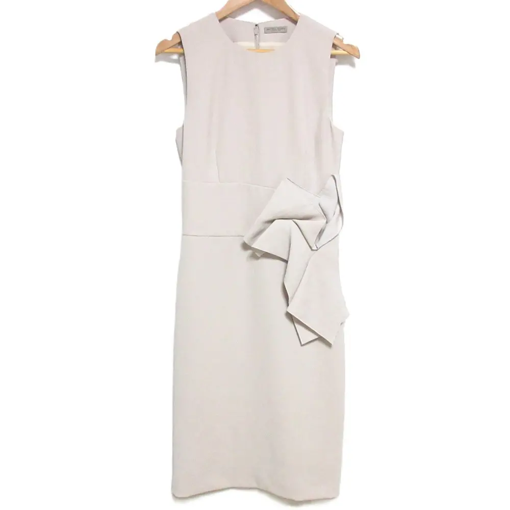 BOTTEGA VENETA ボッテガヴェネタ ノースリーブ リボンドレス ワンピース 38 グレージュ
