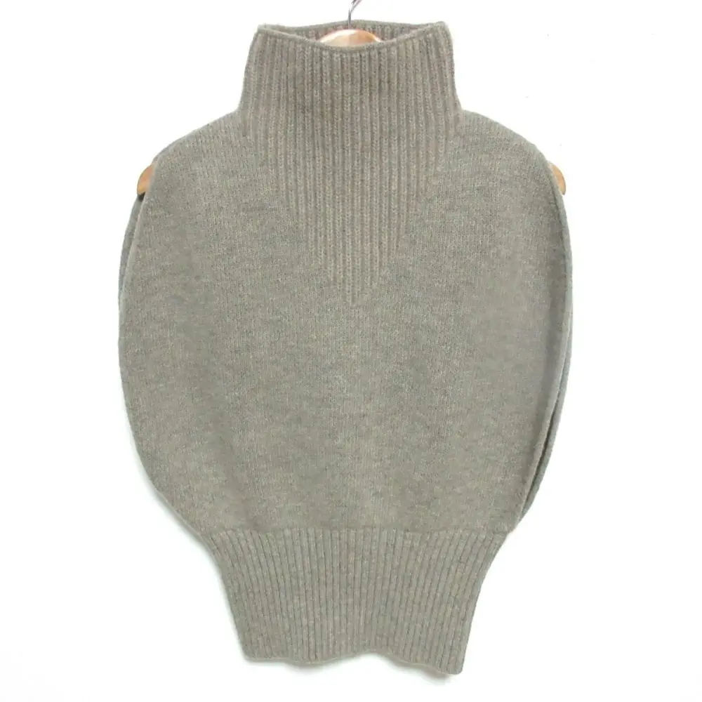 21-22AW BOTTEGA VENETA ボッテガヴェネタ SALON 02 ノースリーブ ハイネックニット セーター XS グレー