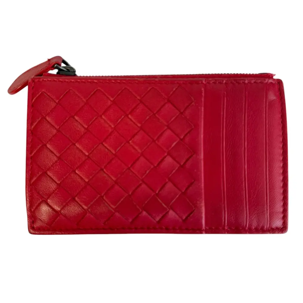 BOTTEGA VENETA ボッテガヴェネタ イントレチャートレザー フラグメントケース コインケース カードケース レッド