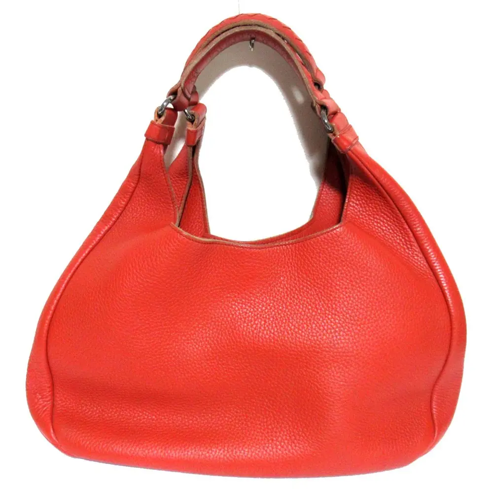 BOTTEGA VENETA ボッテガヴェネタ イントレチャートハンドル レザー ハンドバッグ オレンジブラウン