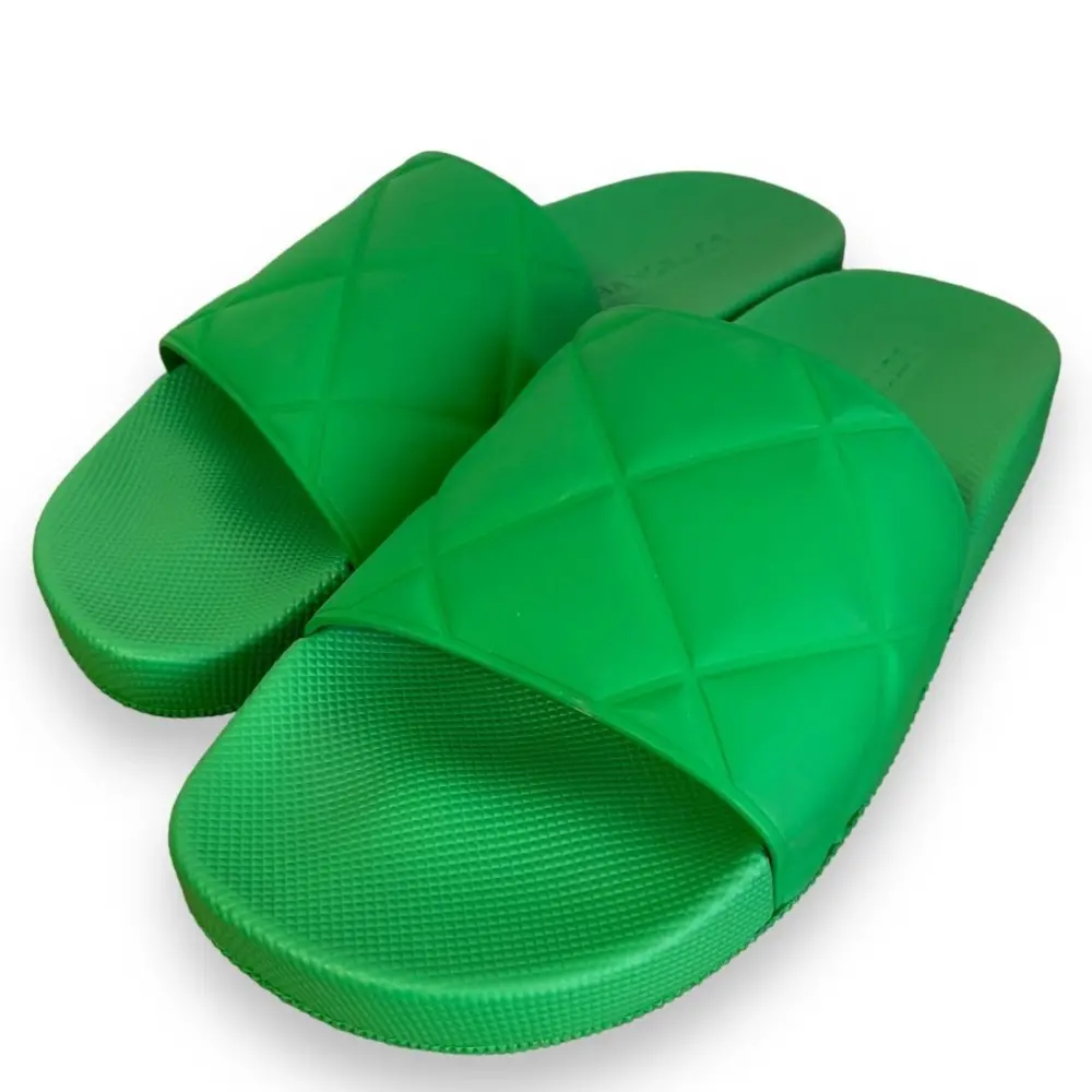 BOTTEGA VENETA ボッテガヴェネタ Slider Quilted Rubber Pool Slides スライダーサンダル 36 約23cm グリーン