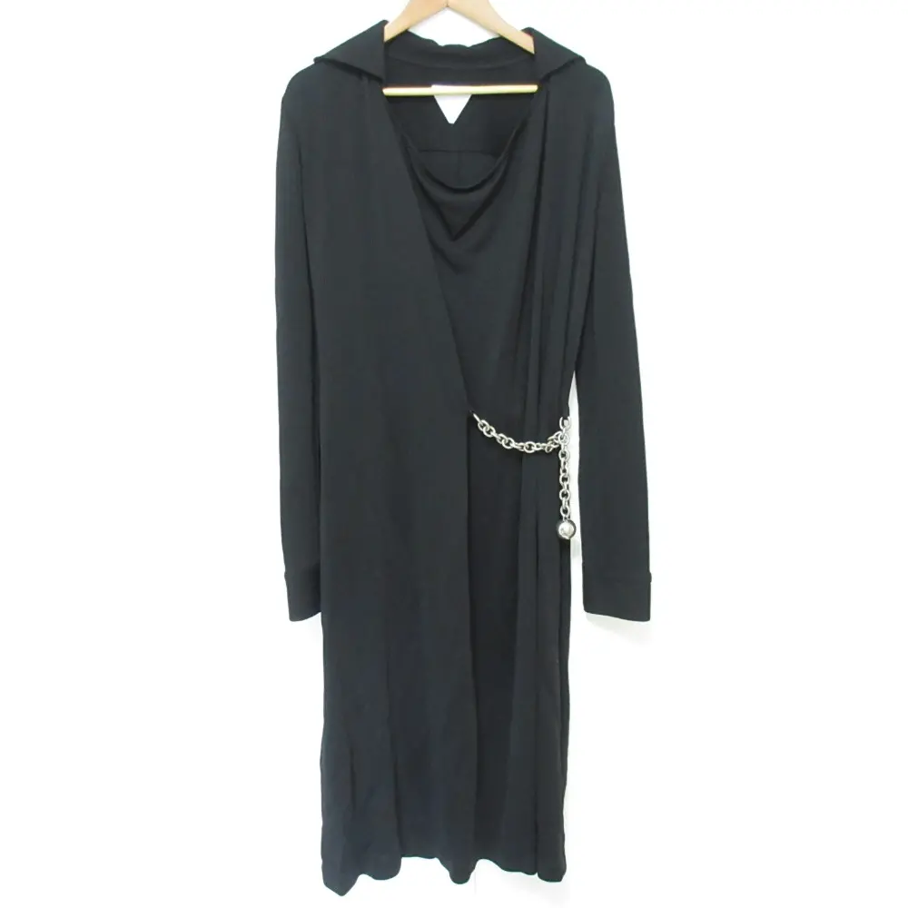 BOTTEGA VENETA ボッテガヴェネタ 2021年モデル チェーンモチーフ ロングドレス ワンピース サイズ36 ブラック