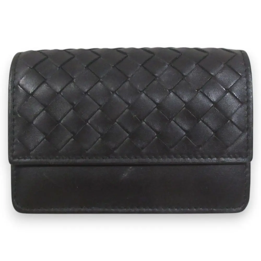 BOTTEGA VENETA ボッテガヴェネタ イントレチャートレザー カードケース 名刺入れ ブラック