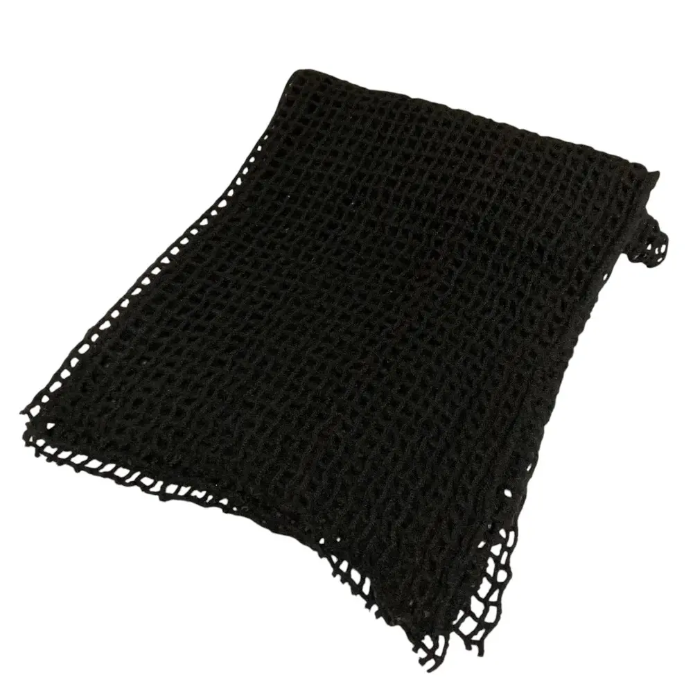 BOTTEGA VENETA ボッテガヴェネタ カシミヤ100％ メッシュ ニット マフラー ストール ブラック