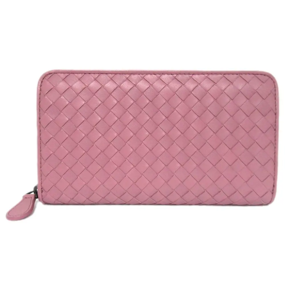 BOTTEGA VENETA ボッテガヴェネタ イントレチャート ラウンドファスナー ロングウォレット 長財布 ピンク