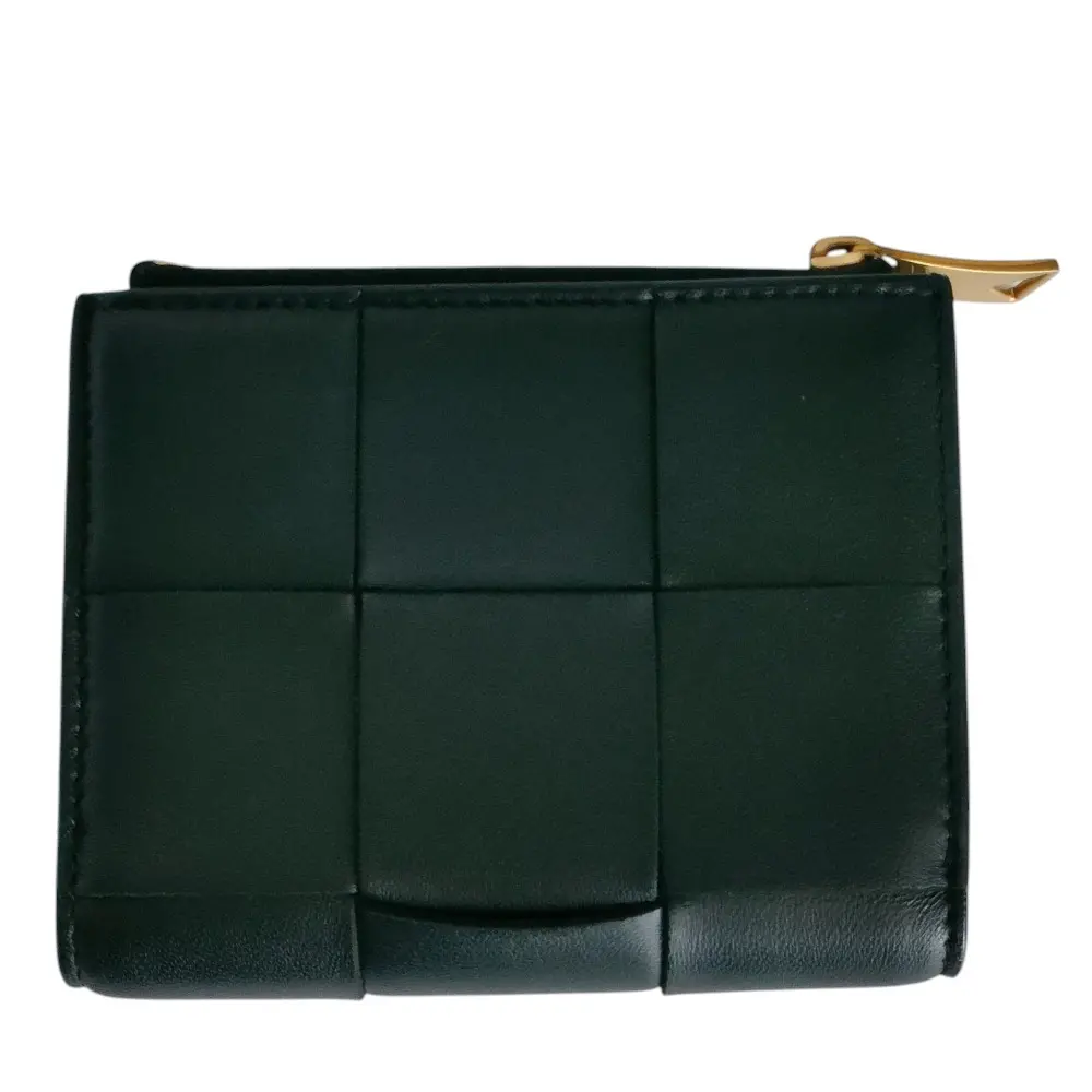 Bottega Veneta ボッテガヴェネタ マキシイントレチャート コンパクトウォレット 二つ折り財布 R00113325J ブラック