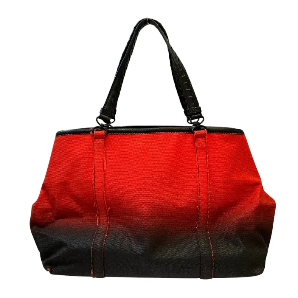 Bottega Veneta ボッテガヴェネタ イントレチャートハンドル グラデーション キャンバストートバッグ レッド
