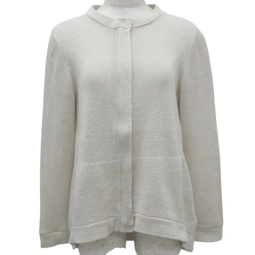 クリーニング済み BRUNELLO CUCINELLI ブルネロクチネリ モニーレ装飾 ポケット付き ジップカーディガン S キナリ