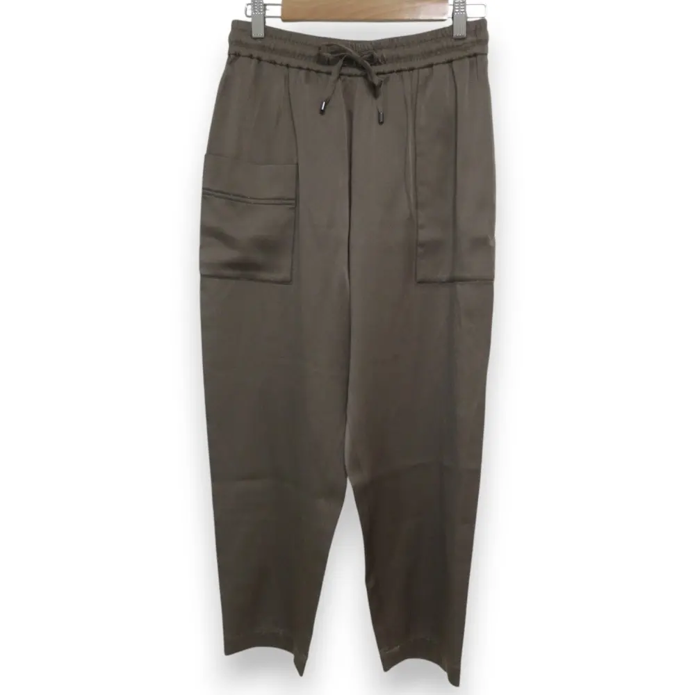 BRUNELLO CUCINELLI ブルネロクチネリ モニーレパイピング サテンイージーパンツ I40サイズ ブラウン