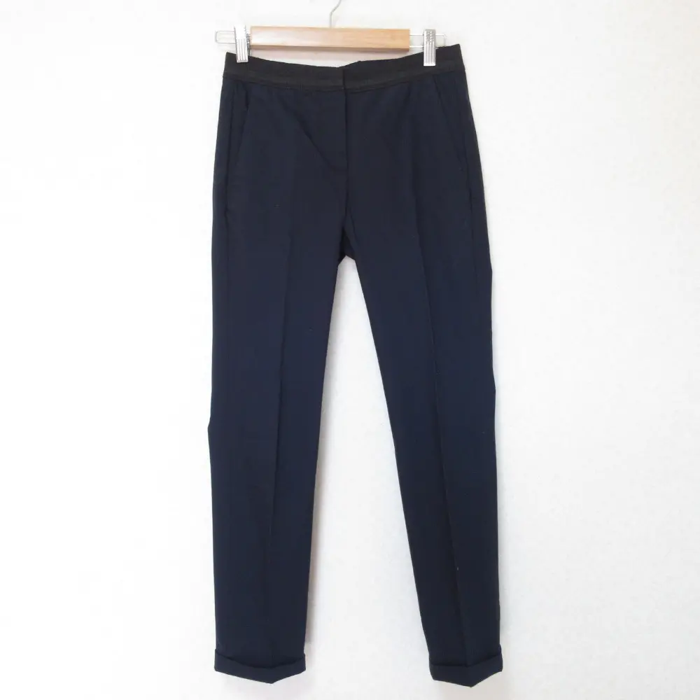 BRUNELLO CUCINELLI ブルネロクチネリ ストレッチ コットン スリム テーパード パンツ 38 ネイビー