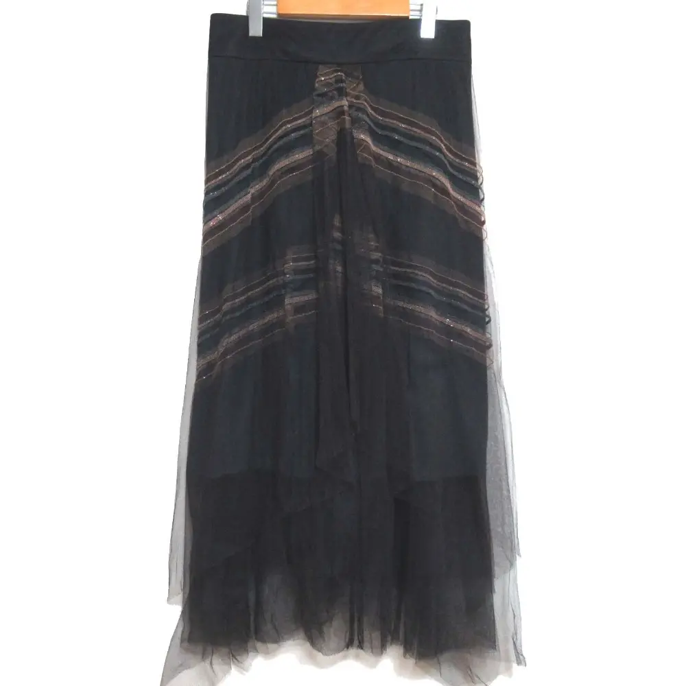 BRUNELLO CUCINELLI ブルネロクチネリ モニーレ チュール ロングスカート I44サイズ ブラック