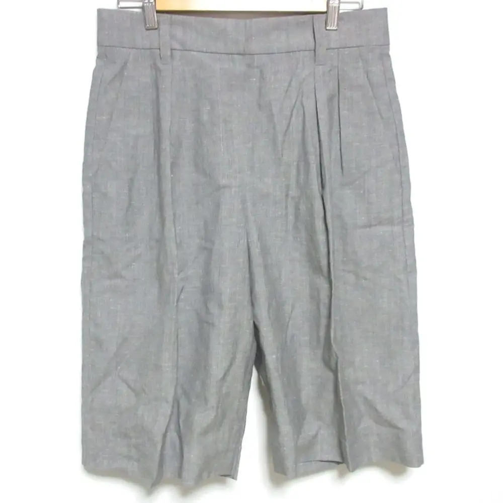 21SS BRUNELLO CUCINELLI ブルネロクチネリ ウール×リネン ショートパンツ バミューダショーツ I42サイズ グレー