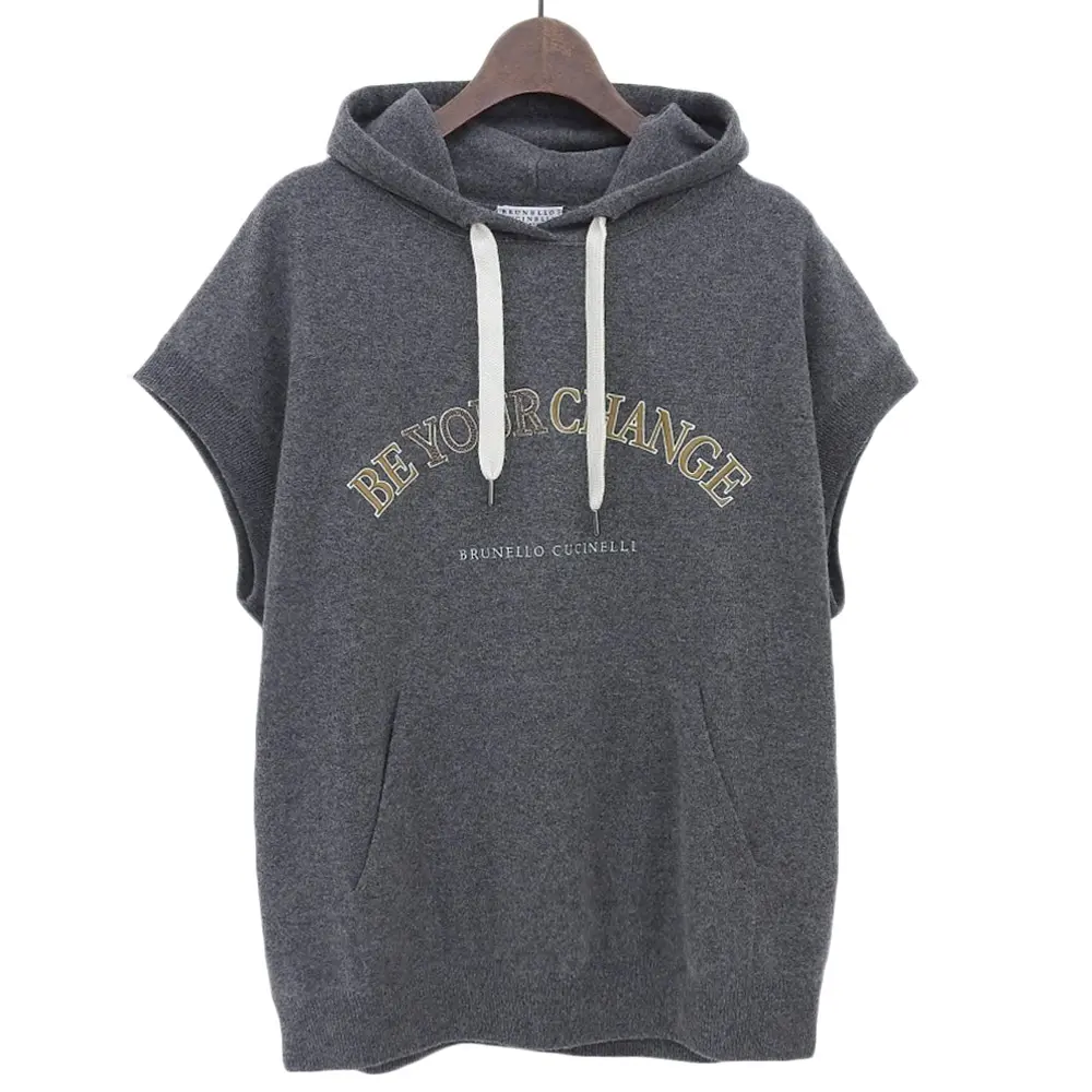 22AW BRUNELLO CUCINELLI ブルネロクチネリ カシミヤブレンド ショートスリーブ ニットパーカー XXS グレーの買取実績【2025年2月買取】