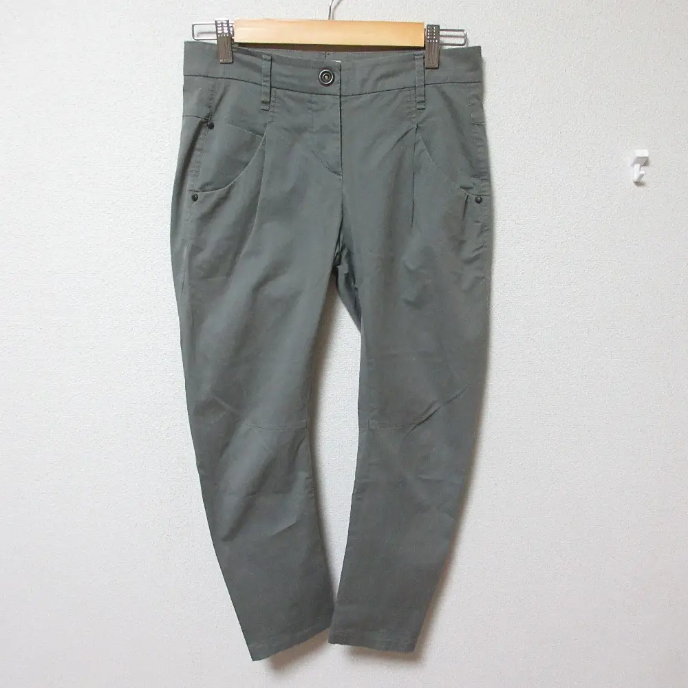 BRUNELLO CUCINELLI ブルネロクチネリ ストレッチ テーパード チノパンツ 38 カーキグリーン