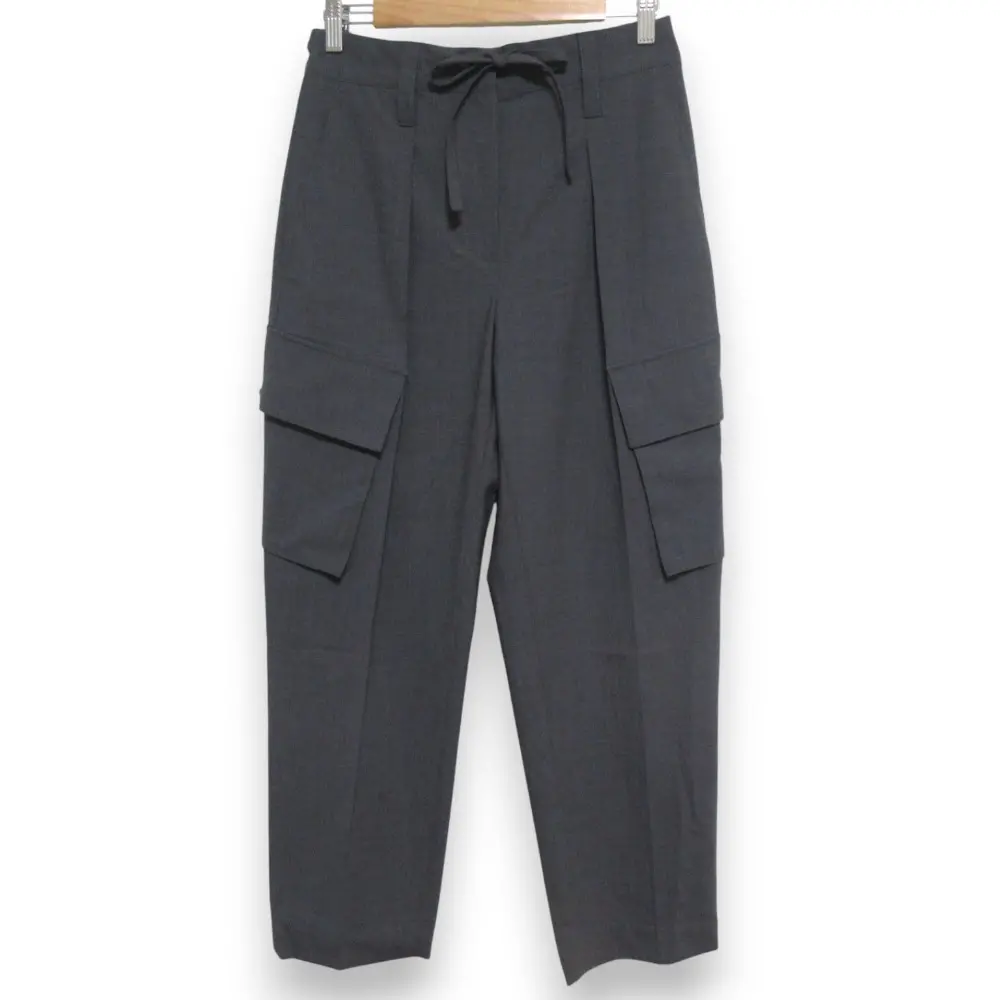 23AW Brunello Cucinelli ブルネロクチネリ ウエストループ モニーレ ウール混 イージー カーゴパンツ サイズ38 グレー