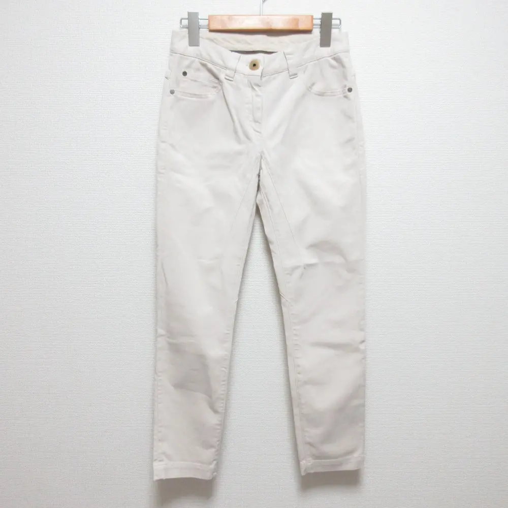 BRUNELLO CUCINELLI ブルネロクチネリ ストレッチ スリム テーパード パンツ サイズ36 ライトベージュ