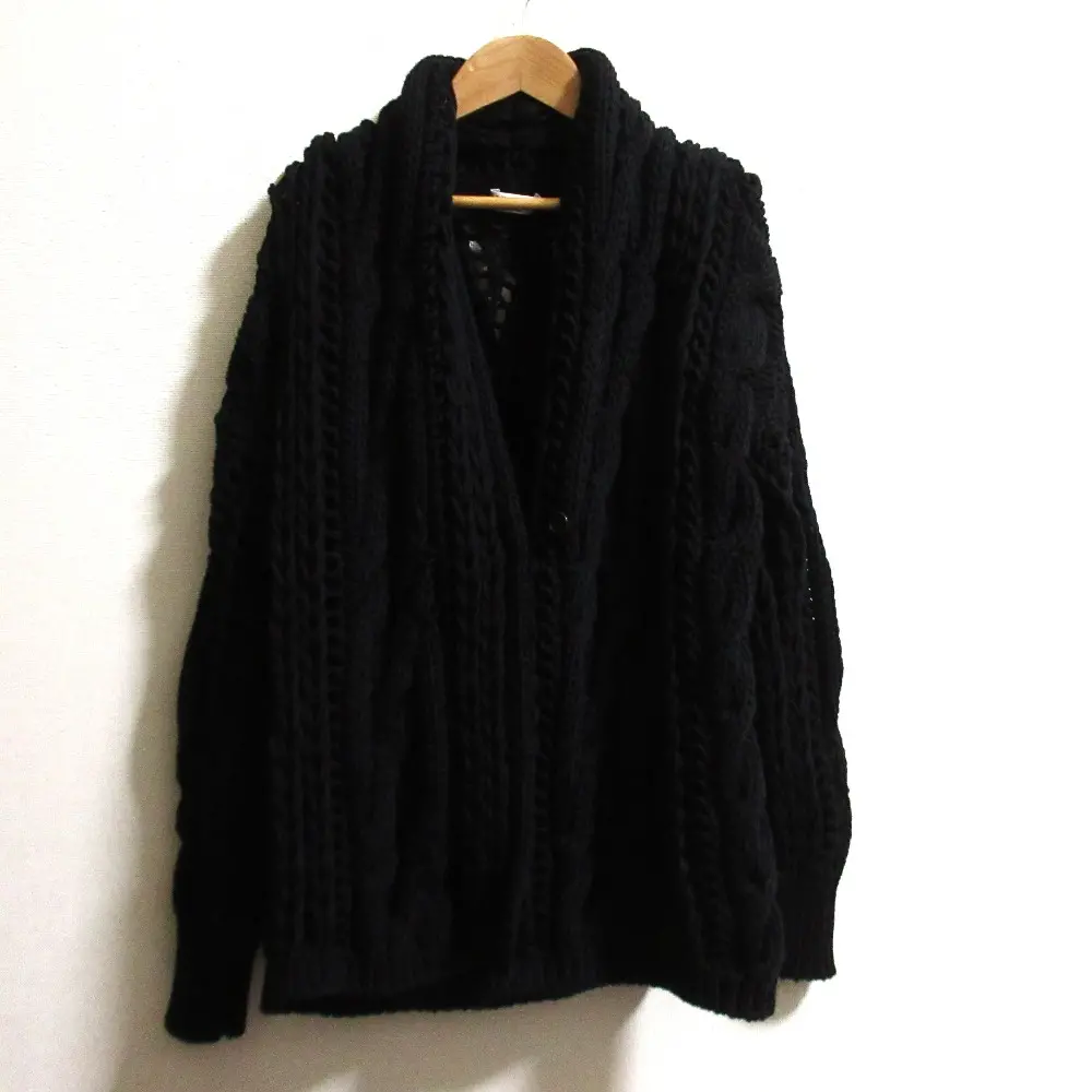 BRUNELLO CUCINELLI ブルネロクチネリ ローゲージ ケーブルニットカーディガン サイズS ブラック