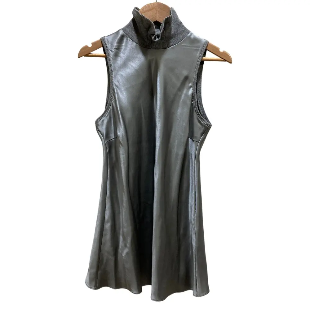BRUNELLO CUCINELLI ブルネロクチネリ ニットカラー モニーレ シルク ノースリーブカットソー Sサイズ グレー