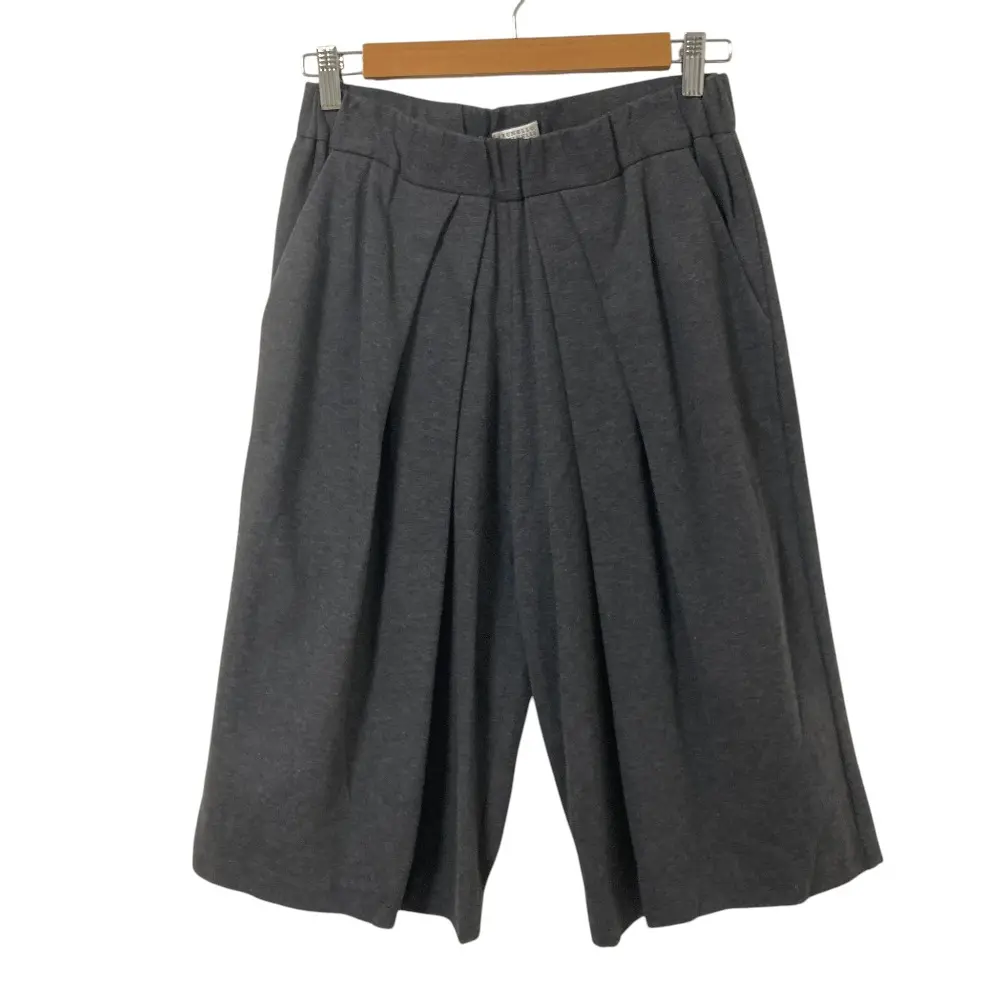 BRUNELLO CUCINELLI ブルネロクチネリ ギャザー ガウチョパンツ サイズ40 グレー