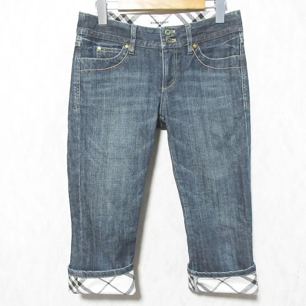 BURBERRY BLUE LABEL バーバリーブルーレーベル 裾チェック クロップド