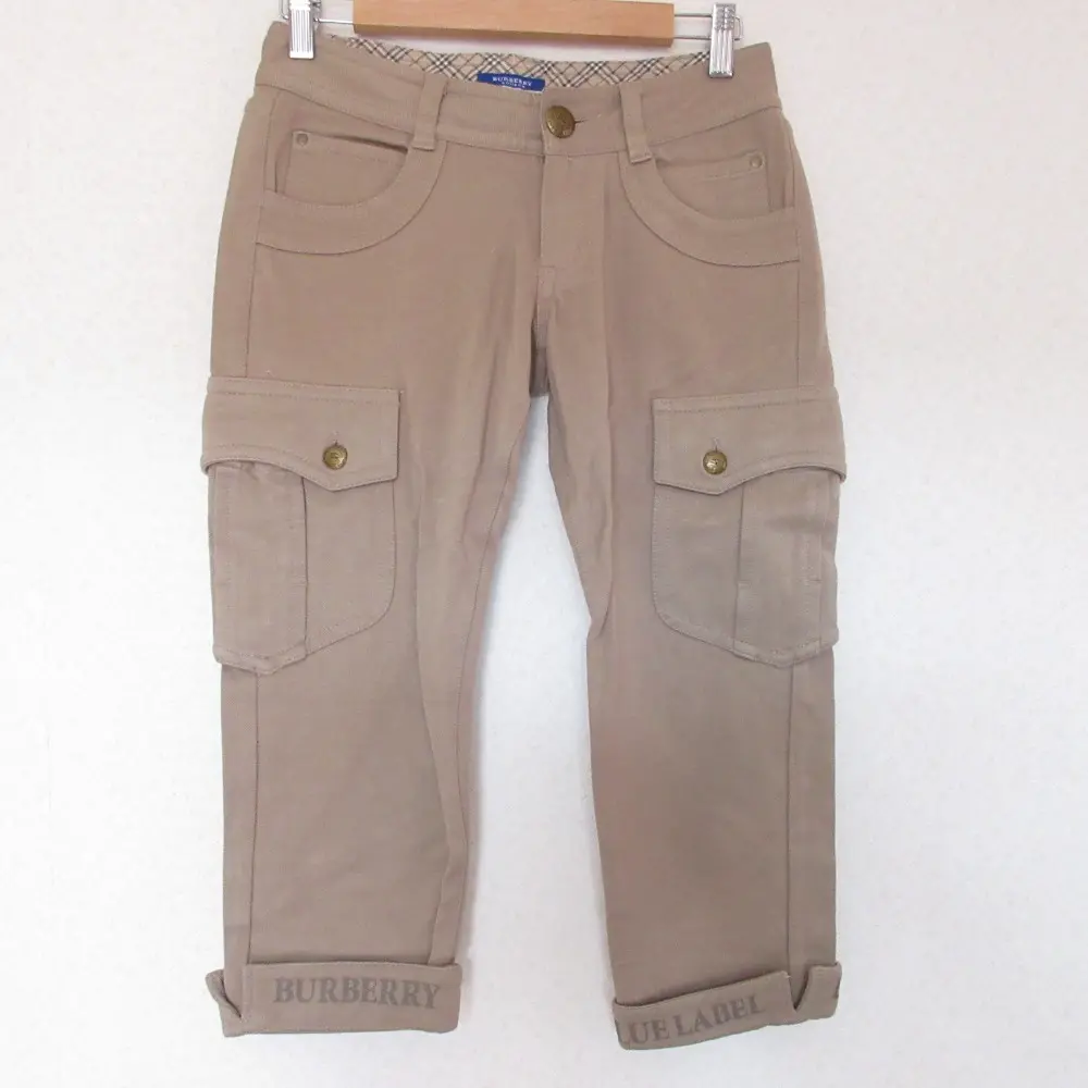 BURBERRY BLUE LABEL バーバリーブルーレーベル ストレッチ クロップド カーゴパンツ 38 ベージュ