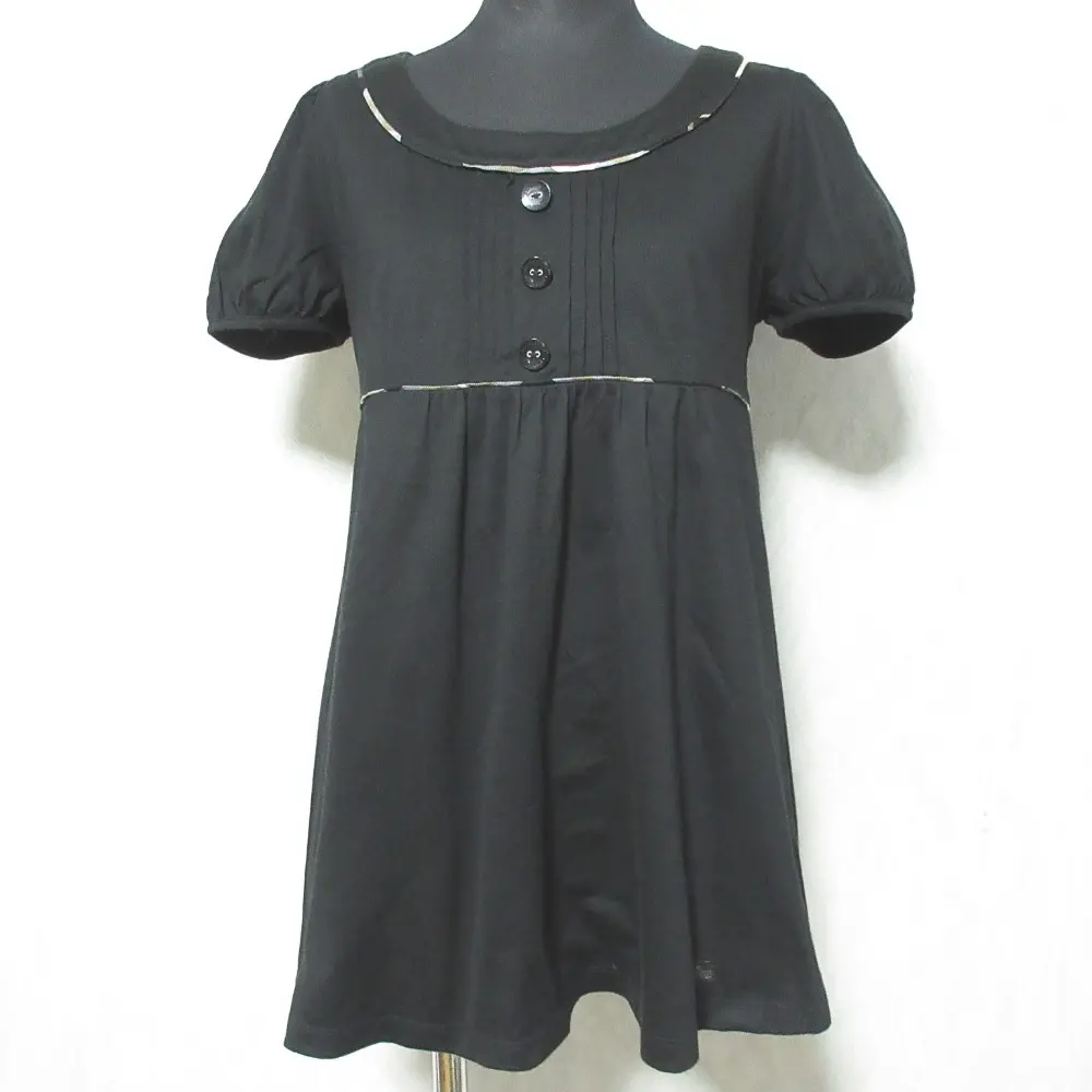 BURBERRY BLUE LABEL バーバリーブルーレーベル ショートスリーブ フレアチュニック FA580-218-09 38 ブラック