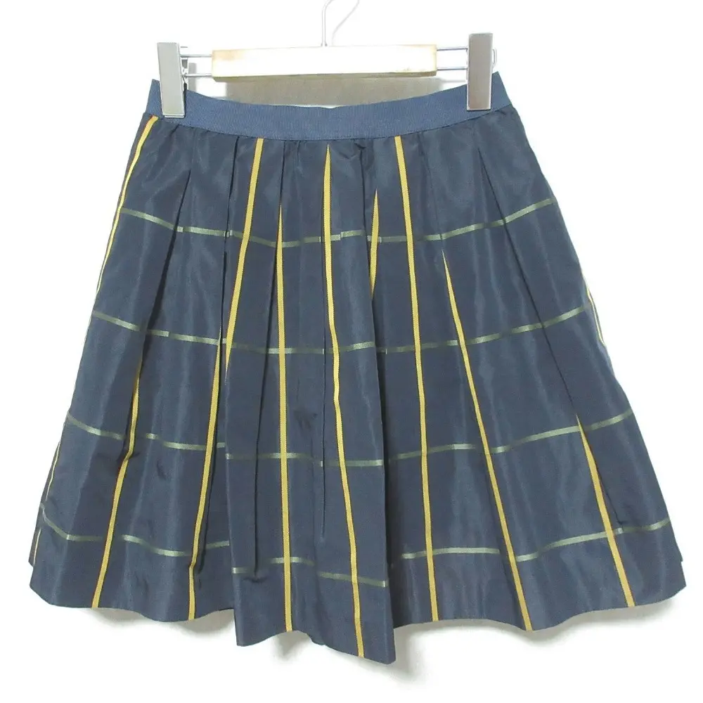 BURBERRY BLUE LABEL バーバリーブルーレーベル チェックイージースカート E1S37-836-29 サイズ38 ネイビー