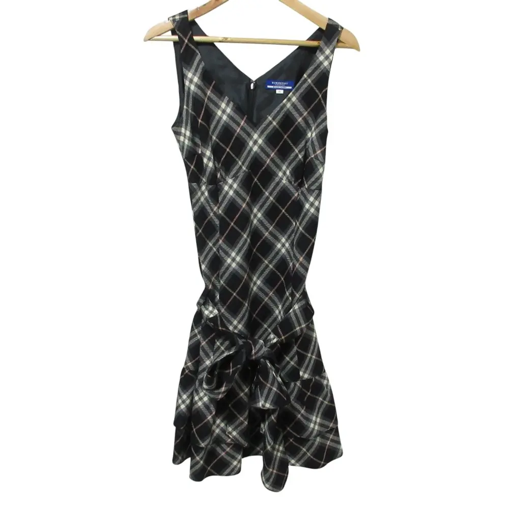 バーバリーブルーレーベルノースリーブ チェック柄 ワンピース 38/M バーバリー ブルーレーベル ノースリーブ ワンピース 38 ノバチェック
