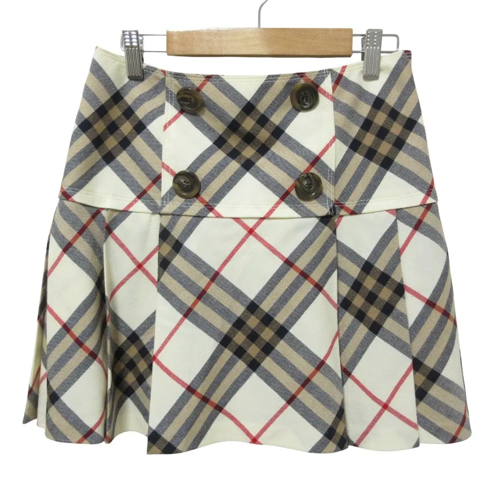 BURBERRY BLUE LABEL バーバリーブルーレーベル ツイード プリーツ