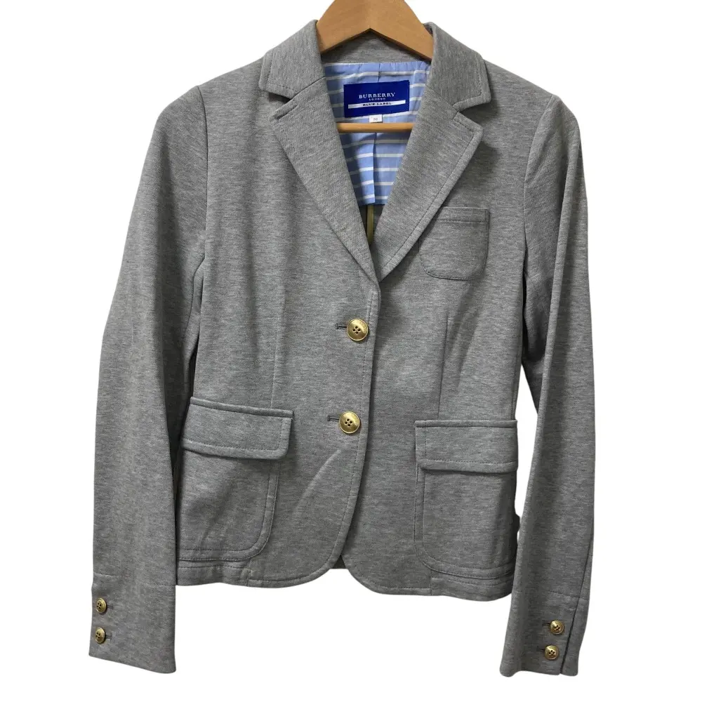 BURBERRY BLUE LABEL バーバリーブルーレーベル 金ボタン テーラードジャケット サイズ38 グレー
