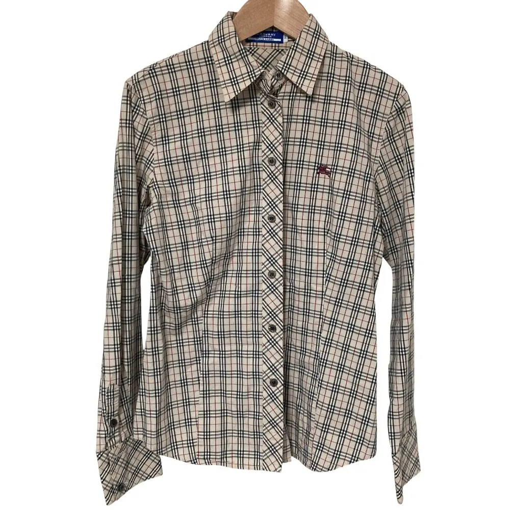 BURBERRY BLUE LABEL バーバリーブルーレーベル ノバチェック 長袖 シャツ 38サイズ ベージュ