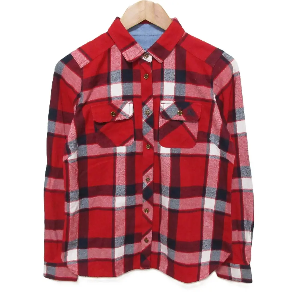 BURBERRY BLUE LABEL バーバリーブルーレーベル チェック柄 長袖 ブラウス ネルシャツ サイズ36 レッド