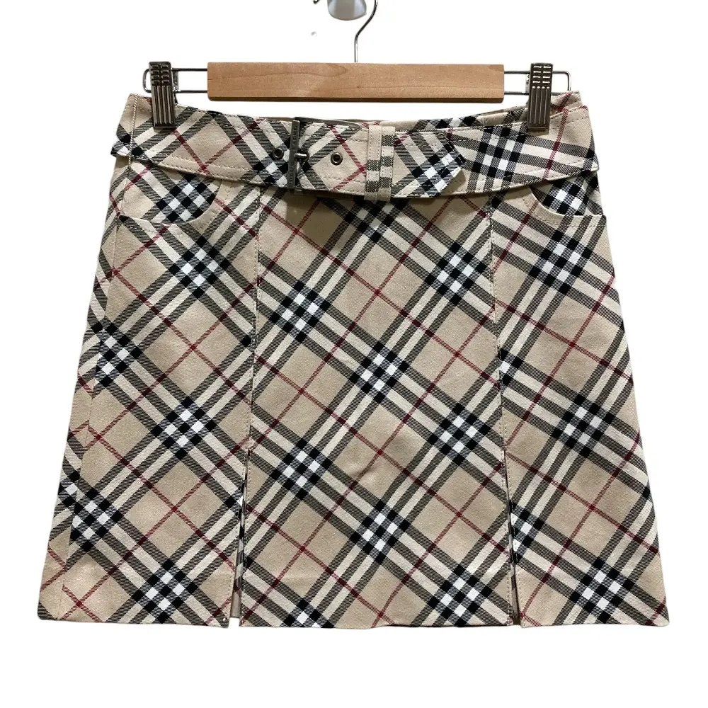 BURBERRY BLUE LABEL バーバリーブルーレーベル ノバチェック ボックスプリーツ ミニスカート size36 ベージュ