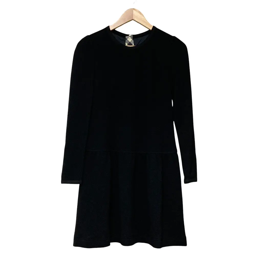 BURBERRY LONDON バーバリー ロングスリーブ ニットワンピース ミニドレス サイズ38 ブラック