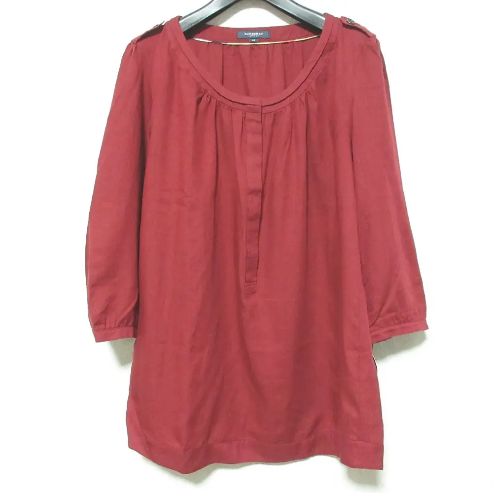 BURBERRY LONDON バーバリーロンドン ギャザーデザイン ブラウス B1M05-644-16 サイズ40 ボルドー