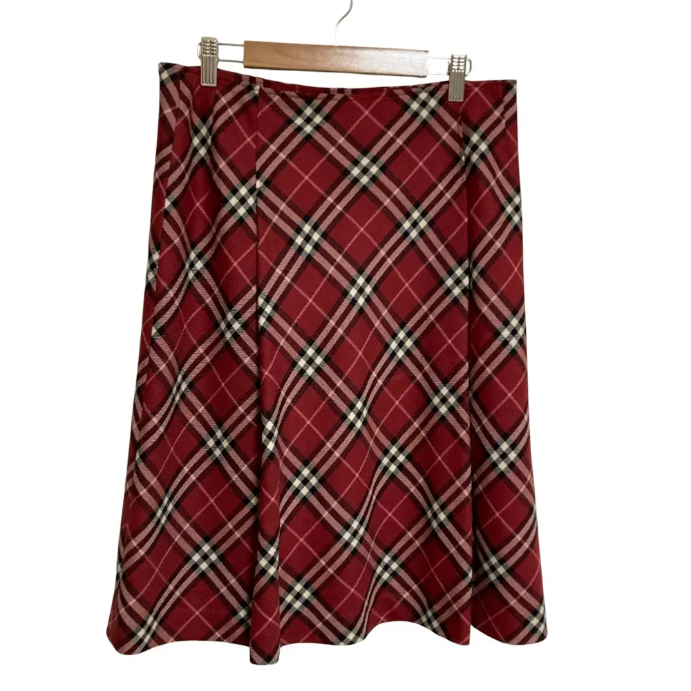 BURBERRY LONDON バーバリーロンドン チェックスカート 38 ボルドー