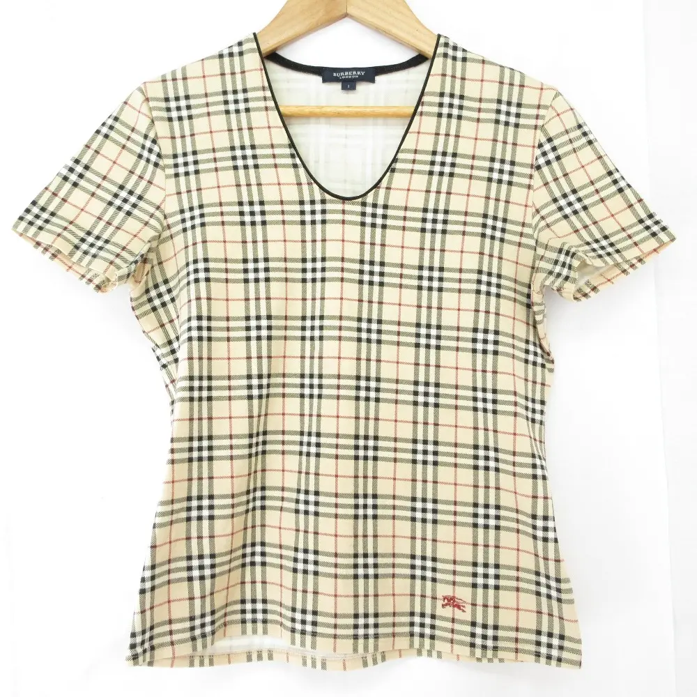 BURBERRY LONDON バーバリーロンドン ノバチェック 半袖 カットソー Tシャツ サイズ1 ベージュ